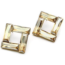Load image into Gallery viewer, GL344 - IP Gold(Ion Plating) Brass Earrings with Top Grade Crystal  in Topaz