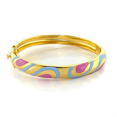 LO063 Gold Brass Bangle with No Stone in No Stone
