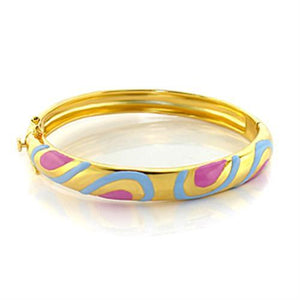 LO063 Gold Brass Bangle with No Stone in No Stone