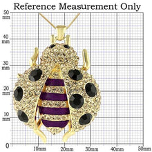 Load image into Gallery viewer, LO1196 - Gold Brass Pendant with Top Grade Crystal  in Jet