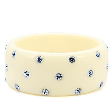 LO1907 -  Resin Bangle with Top Grade Crystal  in Light Sapphire
