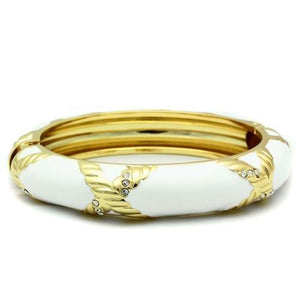 LO1958 - Gold White Metal Bangle with Top Grade Crystal  in Clear