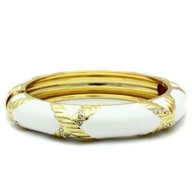 LO1958 - Gold White Metal Bangle with Top Grade Crystal  in Clear
