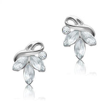 Load image into Gallery viewer, LO1966 - Rhodium White Metal Earrings with Top Grade Crystal  in Clear