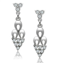 Load image into Gallery viewer, LO1969 - Rhodium White Metal Earrings with Top Grade Crystal  in Clear