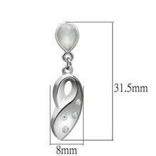 Load image into Gallery viewer, LO1978 - Rhodium White Metal Earrings with Top Grade Crystal  in Clear