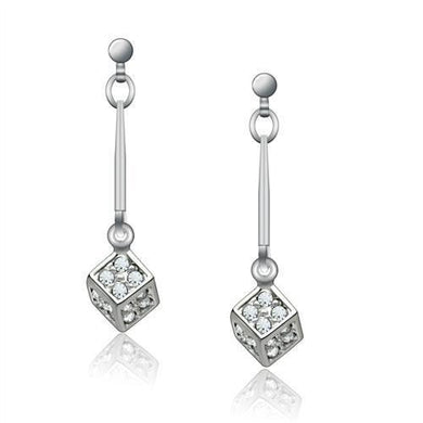 LO1981 - Rhodium White Metal Earrings with Top Grade Crystal  in Clear
