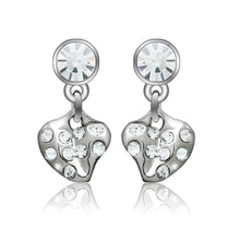 Load image into Gallery viewer, LO1982 - Rhodium White Metal Earrings with Top Grade Crystal  in Clear