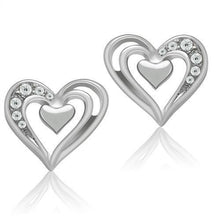 Load image into Gallery viewer, LO1985 - Rhodium White Metal Earrings with Top Grade Crystal  in Clear