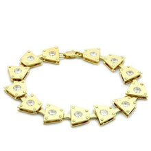 Load image into Gallery viewer, LO2002 - Matte Gold &amp; Gold Brass Bracelet with AAA Grade CZ  in Clear