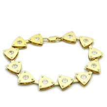 Load image into Gallery viewer, LO2004 - Matte Gold &amp; Gold Brass Bracelet with AAA Grade CZ  in Clear