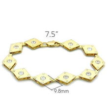 Load image into Gallery viewer, LO2007 - Matte Gold &amp; Gold Brass Bracelet with AAA Grade CZ  in Clear