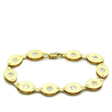 Load image into Gallery viewer, LO2010 - Matte Gold &amp; Gold Brass Bracelet with AAA Grade CZ  in Clear