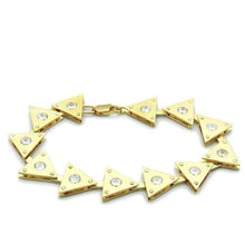 Load image into Gallery viewer, LO2012 - Matte Gold &amp; Gold Brass Bracelet with AAA Grade CZ  in Clear