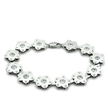 Load image into Gallery viewer, LO2019 - Matte Rhodium &amp; Rhodium Brass Bracelet with AAA Grade CZ  in Clear