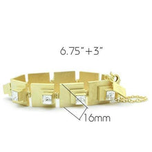 Load image into Gallery viewer, LO2037 - Matte Gold Brass Bracelet with Top Grade Crystal  in Clear