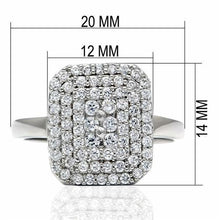 Load image into Gallery viewer, LO2064 - Rhodium Brass Ring with AAA Grade CZ  in Clear