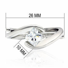 Load image into Gallery viewer, LO2067 - Rhodium Brass Ring with AAA Grade CZ  in Clear