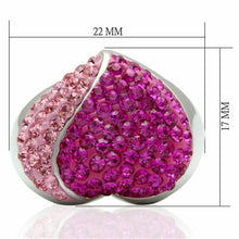 Load image into Gallery viewer, LO2082 - Rhodium Brass Ring with Top Grade Crystal  in Multi Color