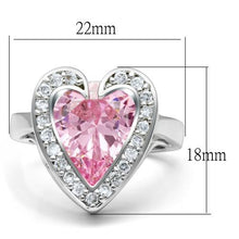 Load image into Gallery viewer, LO2087 - Rhodium Brass Ring with AAA Grade CZ  in Rose