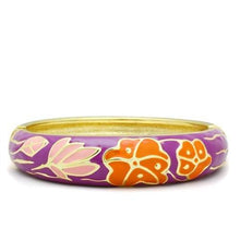 Load image into Gallery viewer, LO2133 - Flash Gold White Metal Bangle with Epoxy  in No Stone