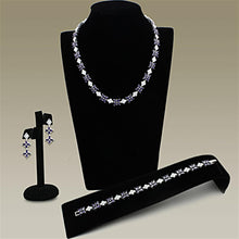 Load image into Gallery viewer, LO2324 - Rhodium Brass Jewelry Sets with AAA Grade CZ  in Amethyst