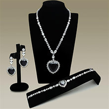Load image into Gallery viewer, LO2327 - Rhodium Brass Jewelry Sets with AAA Grade CZ  in Amethyst