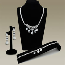 Load image into Gallery viewer, LO2334 - Rhodium Brass Jewelry Sets with AAA Grade CZ  in Clear