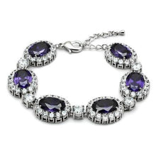 Load image into Gallery viewer, LO2359 - Rhodium Brass Bracelet with AAA Grade CZ  in Amethyst