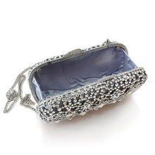 Load image into Gallery viewer, LO2364 - Imitation Rhodium White Metal Clutch with Top Grade Crystal  in White