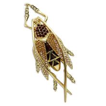 Load image into Gallery viewer, LO2406 - Gold White Metal Brooches with Top Grade Crystal  in Multi Color