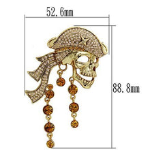 Load image into Gallery viewer, LO2415 - Gold White Metal Brooches with Top Grade Crystal  in Multi Color