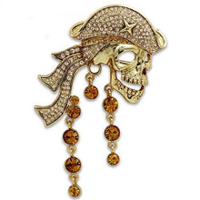Load image into Gallery viewer, LO2415 - Gold White Metal Brooches with Top Grade Crystal  in Multi Color