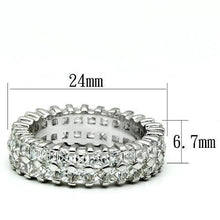 Load image into Gallery viewer, LO2431 - Rhodium Brass Ring with AAA Grade CZ  in Clear