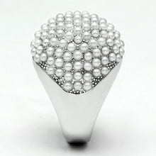 Load image into Gallery viewer, LO2433 - Rhodium Brass Ring with Synthetic Pearl in White