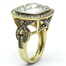 Load image into Gallery viewer, LO2436 - Gold Brass Ring with AAA Grade CZ  in Clear