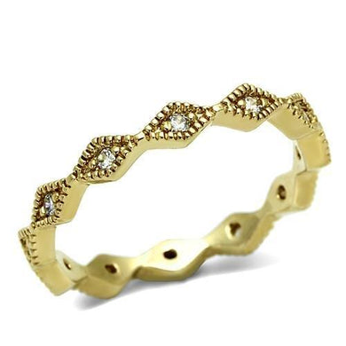 LO2477 - Gold Brass Ring with AAA Grade CZ  in Clear