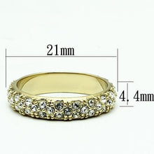 Load image into Gallery viewer, LO2480 - Gold Brass Ring with Top Grade Crystal  in Clear