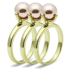 Load image into Gallery viewer, LO2508 - Gold Brass Ring with Synthetic Pearl in Light Rose