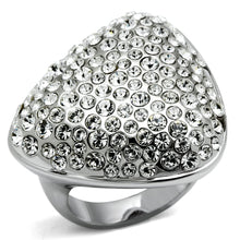 Load image into Gallery viewer, LO2515 - Rhodium Brass Ring with Top Grade Crystal  in Clear
