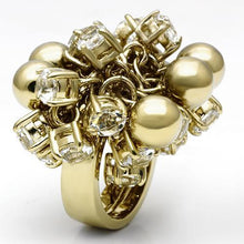 Load image into Gallery viewer, LO2520 - Gold Brass Ring with Top Grade Crystal  in Clear