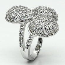 Load image into Gallery viewer, LO2526 - Rhodium Brass Ring with AAA Grade CZ  in Clear
