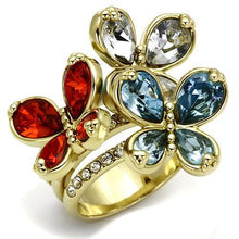 Load image into Gallery viewer, LO2547 - Gold Brass Ring with Assorted  in Multi Color