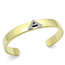 Load image into Gallery viewer, LO2570 - Gold+Rhodium White Metal Bangle with Top Grade Crystal  in Clear