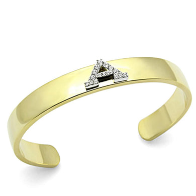 LO2570 - Gold+Rhodium White Metal Bangle with Top Grade Crystal  in Clear