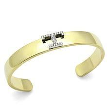 Load image into Gallery viewer, LO2589 - Gold+Rhodium White Metal Bangle with Top Grade Crystal  in Clear