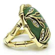 Load image into Gallery viewer, LO2609 - Gold Brass Ring with Semi-Precious Jade in Emerald