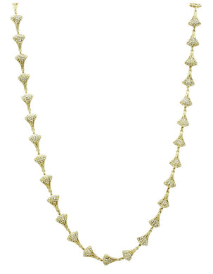 LO2625 - Gold Brass Necklace with Top Grade Crystal  in Clear