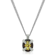 Load image into Gallery viewer, LO2641 - Rhodium+Hematite Brass Chain Pendant with AAA Grade CZ  in Topaz