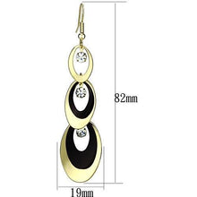 Load image into Gallery viewer, LO2652 - Gold+Ruthenium Iron Earrings with Top Grade Crystal  in Clear